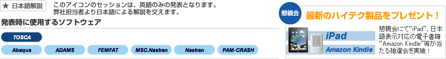 アイコンの説明と発表時に使用するソフトウェア